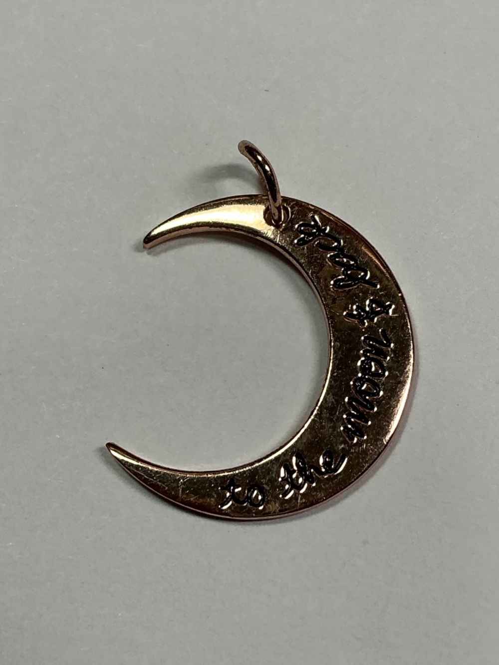 Sterling Silver Crescent Moon 🌙 to the moon and back pendant. 7/8” long